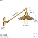 Helnys Gold Swing Arm Wall Lamp Industrial Retro Vintage Sconce