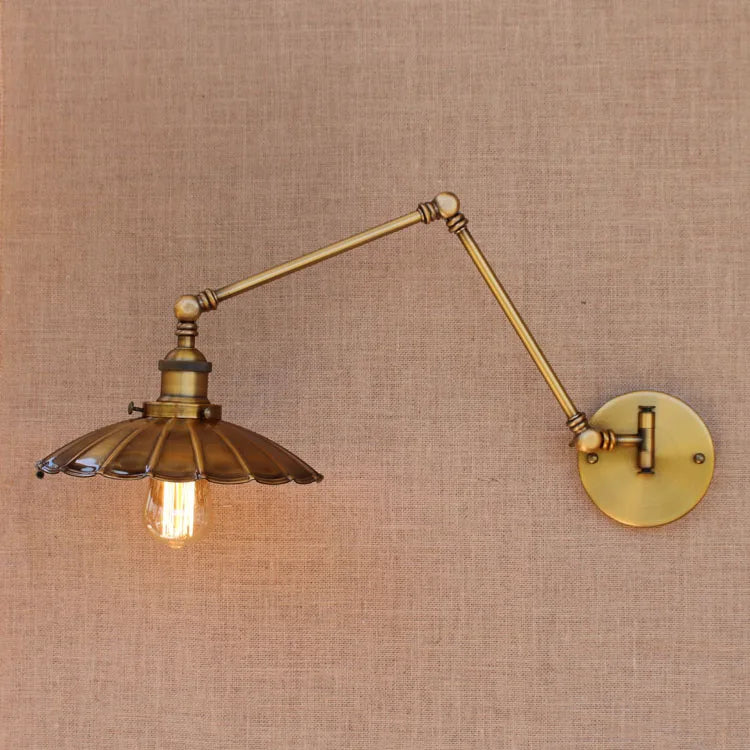 Helnys Industrial Swing Arm Wall Sconce Retro Vintage Wall Lamp