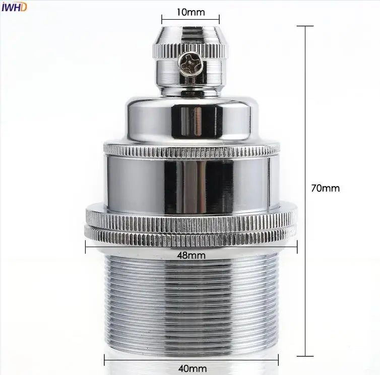 Helnys Aluminum E27 Lamp Base Socket Vintage Light Bulb Holder Edison Compatibility