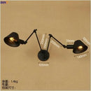 Helnys Vintage Loft Industrial Swing Arm Wall Light Sconce - Adjustable 2 Heads