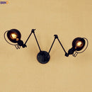 Helnys Vintage Black Swing Arm LED Wall Sconce