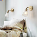 Helnys Copper Glass LED Wall Sconce - Retro Vintage Wall Lamp Fixtures