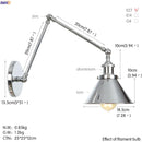 Helnys Adjustable Swing Arm Wall Light - Retro Vintage Loft Industrial Style