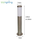 Helnys Stainless Steel Outdoor Lawn Lamp, Waterproof LED Path Light