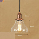 Helnys Industrial Glass LED Pendant Light Fixture Loft Vintage American Style