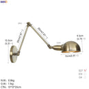 Helnys Vintage LED Wall Lamp with Adjustable Swing Arm