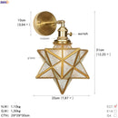 Helnys Retro LED Glass Ball Wall Light Sconce - Vintage Copper Finish