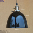 Helnys Vintage Industrial Pendant Light with White Metal Plate Shade