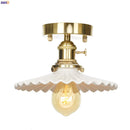 Helnys Nordic White Ceramic LED Ceiling Light Copper Ceiling Lamp Plafonnier
