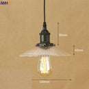 Helnys Industrial Glass LED Pendant Light Fixture Loft Vintage American Style