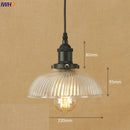 Helnys Industrial Glass LED Pendant Light Fixture Loft Vintage American Style