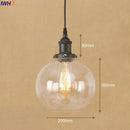Helnys Industrial Glass LED Pendant Light Fixture Loft Vintage American Style