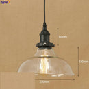 Helnys Industrial Glass LED Pendant Light Fixture Loft Vintage American Style