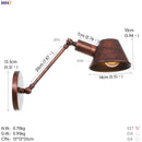 Helnys Industrial LED Wall Light Bedroom Bathroom Vintage Wall Lamp