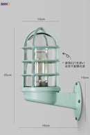 Helnys Nordic LED Wall Light Glass Shade Outdoor Wall Lamp for Courtyard & Porch