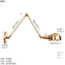 Helnys Vintage LED Wall Lamp with Adjustable Swing Arm