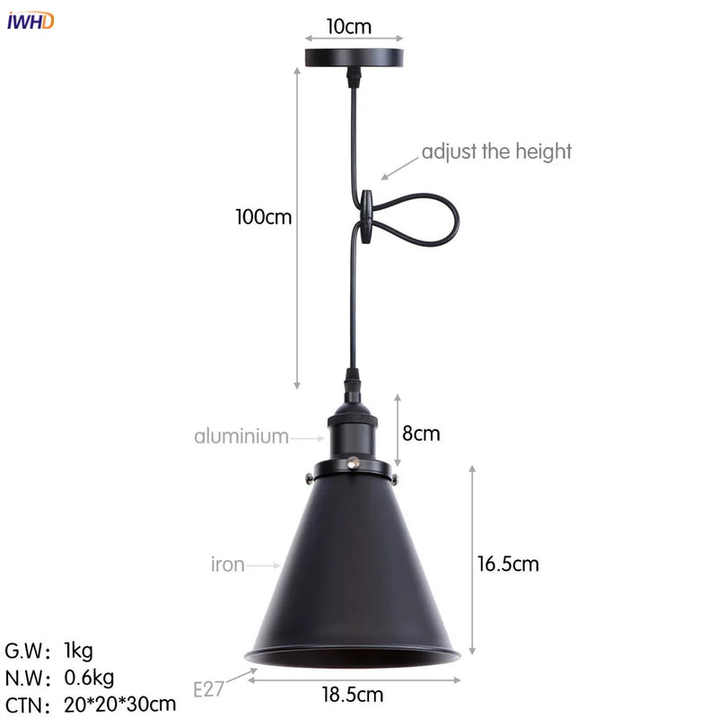 Helnys Retro LED Pendant Light for Dining Room Decor