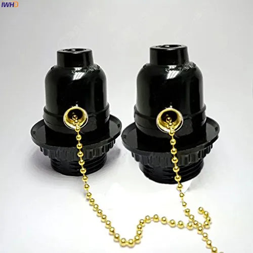 Helnys Plastic E27 Bulb Holder With Switch 110-220V Socket Vintage UL CE