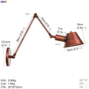 Helnys Industrial LED Wall Light Bedroom Bathroom Vintage Wall Lamp