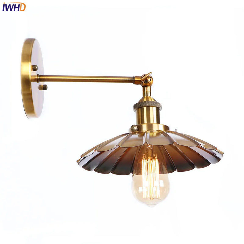 Helnys Iron Golden Antique LED Wall Light Industrial Retro Loft Style Vintage Wandlamp