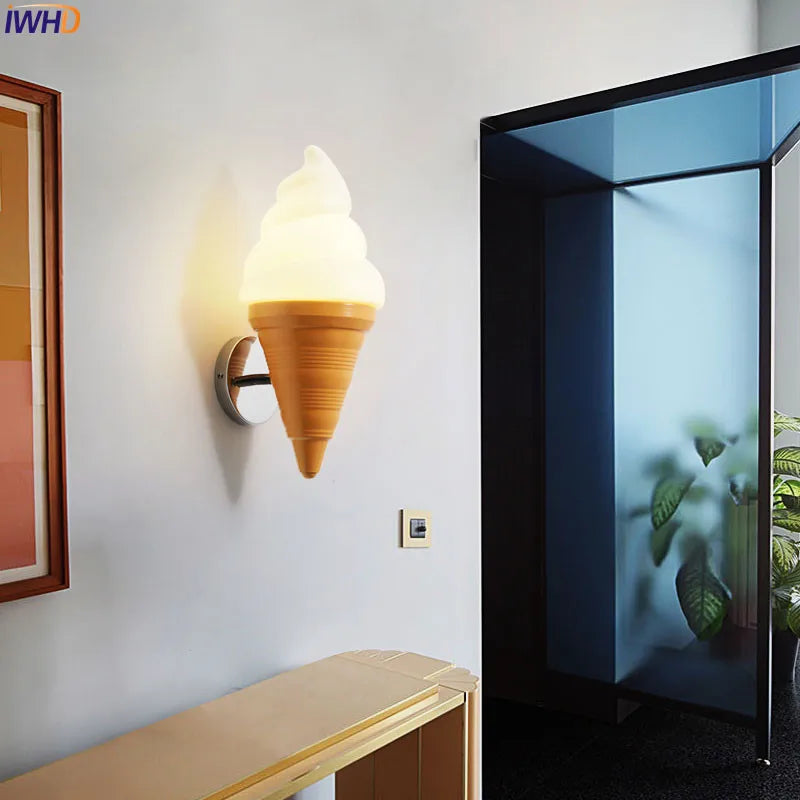 Helnys Ice Cream LED Wall Lamp: Modern Carton Design for Children Room, Bar