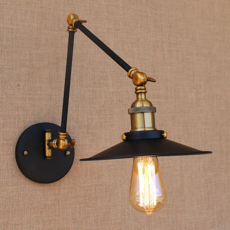 Helnys Vintage Swing Arm Wall Lamp Retro Industrial Sconce Appliques