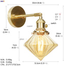 Helnys Copper LED Wall Lamp Glass Ball Nordic Modern Design