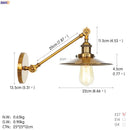 Helnys Gold Swing Arm Wall Lamp Industrial Retro Vintage Sconce