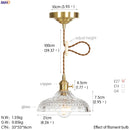 Helnys Nordic Copper Glass Pendant Light Industrial Style LED Hanging Lamp