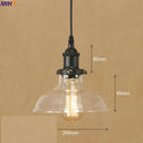 Helnys Industrial Glass LED Pendant Light Fixture Loft Vintage American Style