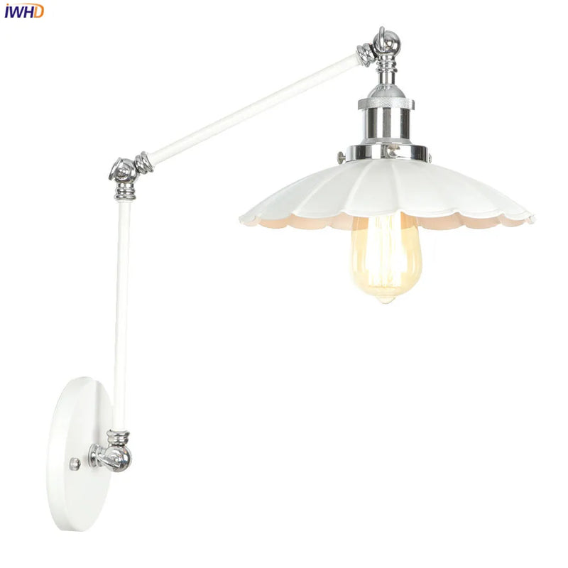 Helnys Adjustable Swing Arm Wall Light - Retro Vintage Loft Industrial Style