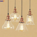 Helnys Industrial Glass LED Pendant Light Fixture Loft Vintage American Style