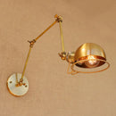 Helnys Antique Brass Industrial Swing Arm Wall Sconce Lamp - Vintage Loft Edison Style