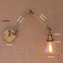 Helnys Antique Brass Swing Arm Wall Sconce Industrial Loft Retro Vintage Light