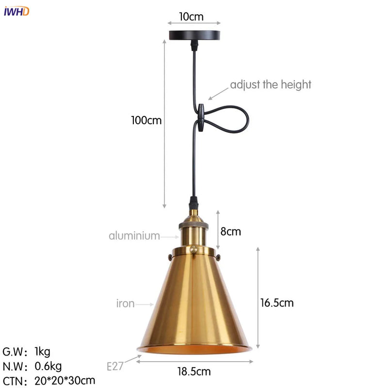 Helnys Retro LED Pendant Light for Dining Room Decor