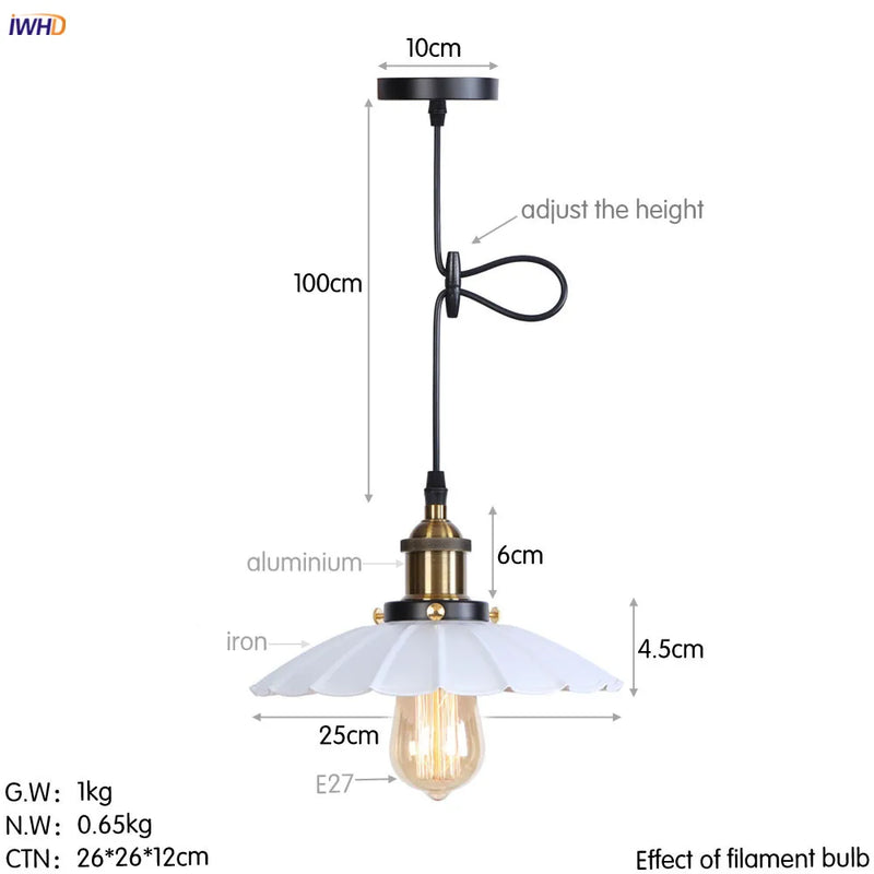 Helnys Retro LED Pendant Light for Dining Room Decor