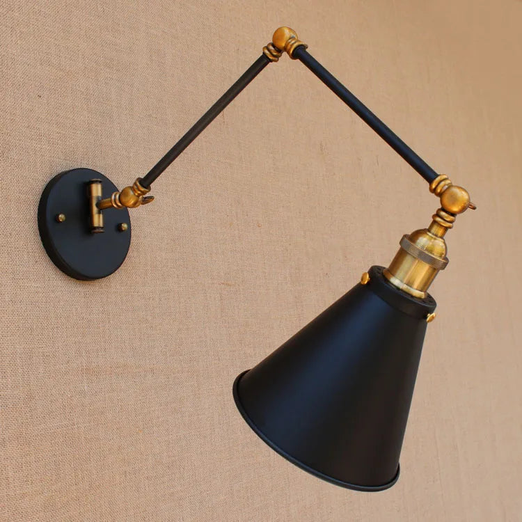 Helnys Vintage Swing Arm Wall Lamp Retro Industrial Sconce Appliques