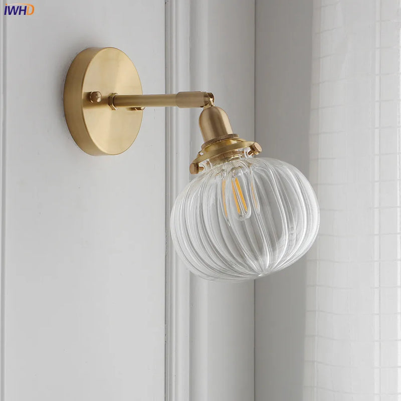 Helnys Nordic Glass Ball Wall Light LED Sconce for Bathroom Mirror Bedroom Home Lighting