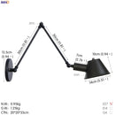 Helnys Industrial LED Wall Light Bedroom Bathroom Vintage Wall Lamp