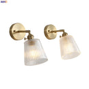 Helnys Copper Glass LED Wall Sconce - Retro Vintage Wall Lamp Fixtures