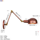 Helnys Vintage LED Wall Lamp with Adjustable Swing Arm