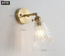 Helnys Copper Glass LED Wall Sconce - Retro Vintage Wall Lamp Fixtures