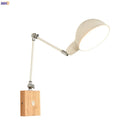 Helnys Wooden Nordic LED Wall Light Swing Arm Wall Lamp Fixtures