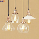 Helnys Industrial Glass LED Pendant Light Fixture Loft Vintage American Style