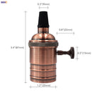 Helnys Retro E27 Socket Lamp Base Holder Vintage Edison CE UL