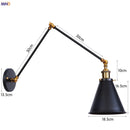 Helnys Gold LED Swing Arm Wall Light - Antique Industrial Decor