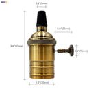 Helnys Retro E27 Socket Lamp Base Holder Vintage Edison CE UL