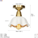 Helnys Nordic White Ceramic LED Ceiling Light Copper Ceiling Lamp Plafonnier