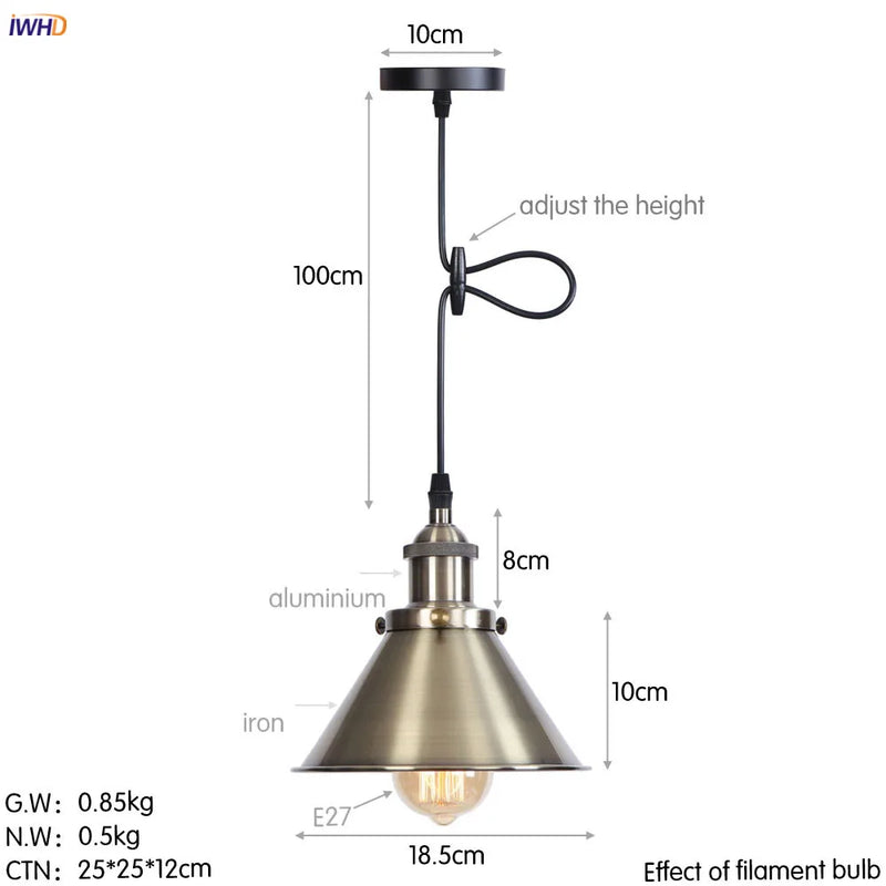 Helnys Retro LED Pendant Light for Dining Room Decor