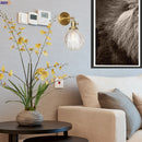 Helnys Retro LED Glass Ball Wall Light Sconce - Vintage Copper Finish